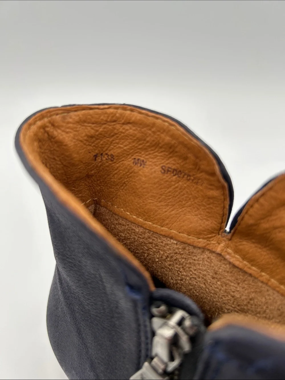 Sofft Navy Suede Slouchy Pull-On Side Zipper Ankle Booties